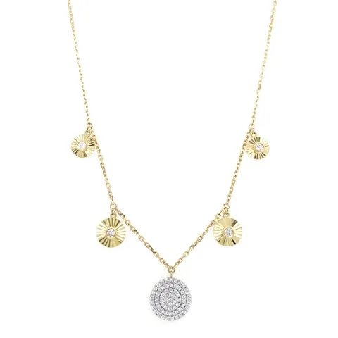 18K Yellow Gold Diamond Necklace