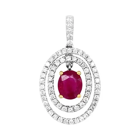 18K White Gold Ruby Pendant