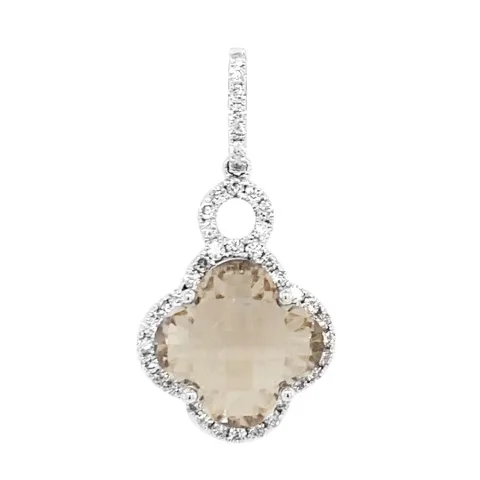 18K White Gold Topaz Pendant