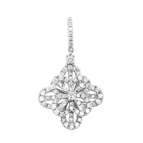 18K White Gold Diamond Pendant