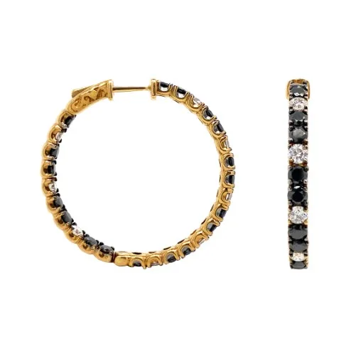 18K Rose Gold Black Diamond Earrings