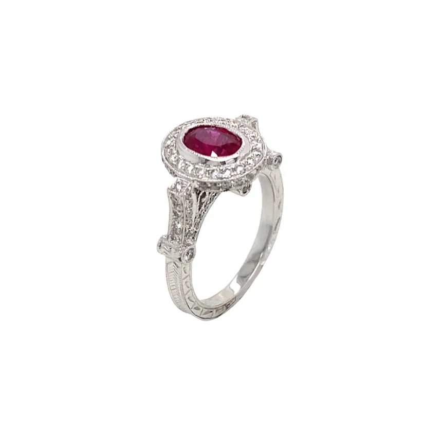 18K White Gold Ruby Ring