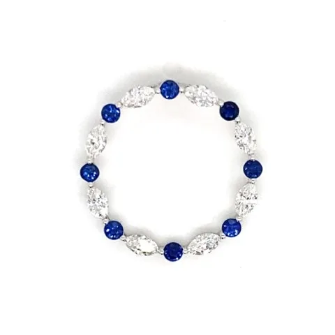 18K White Gold Sapphire Pendant