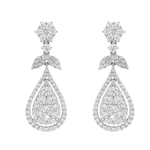 18K White Gold Diamond Earrings
