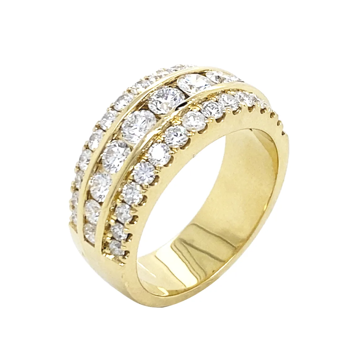18K Yellow Gold Diamond Men’s Band