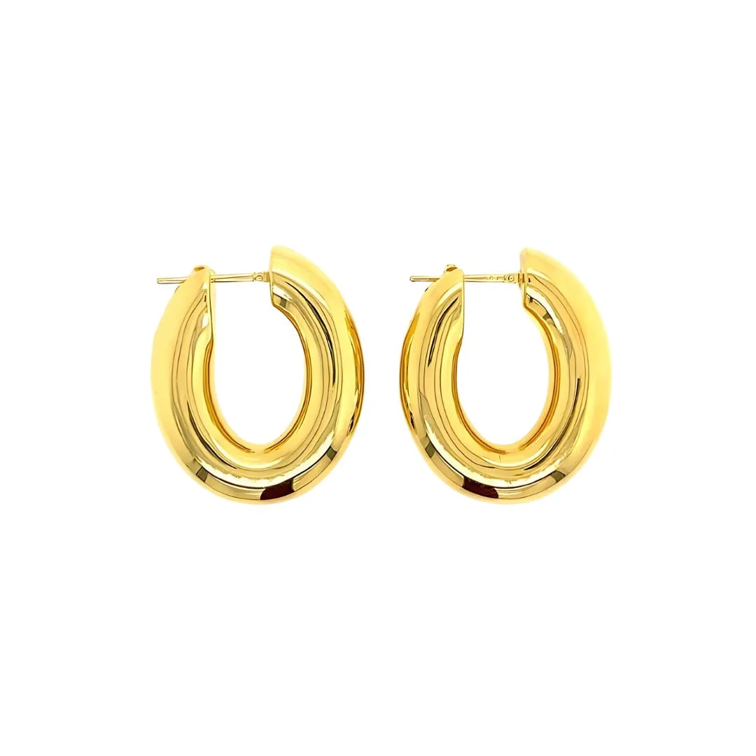 18K Yellow Gold Hoop Earrings