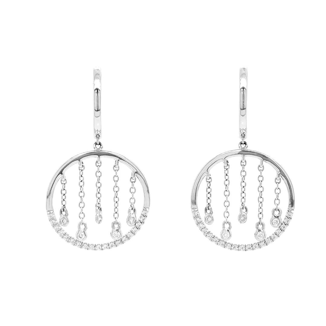 18K White Gold Diamond Earrings