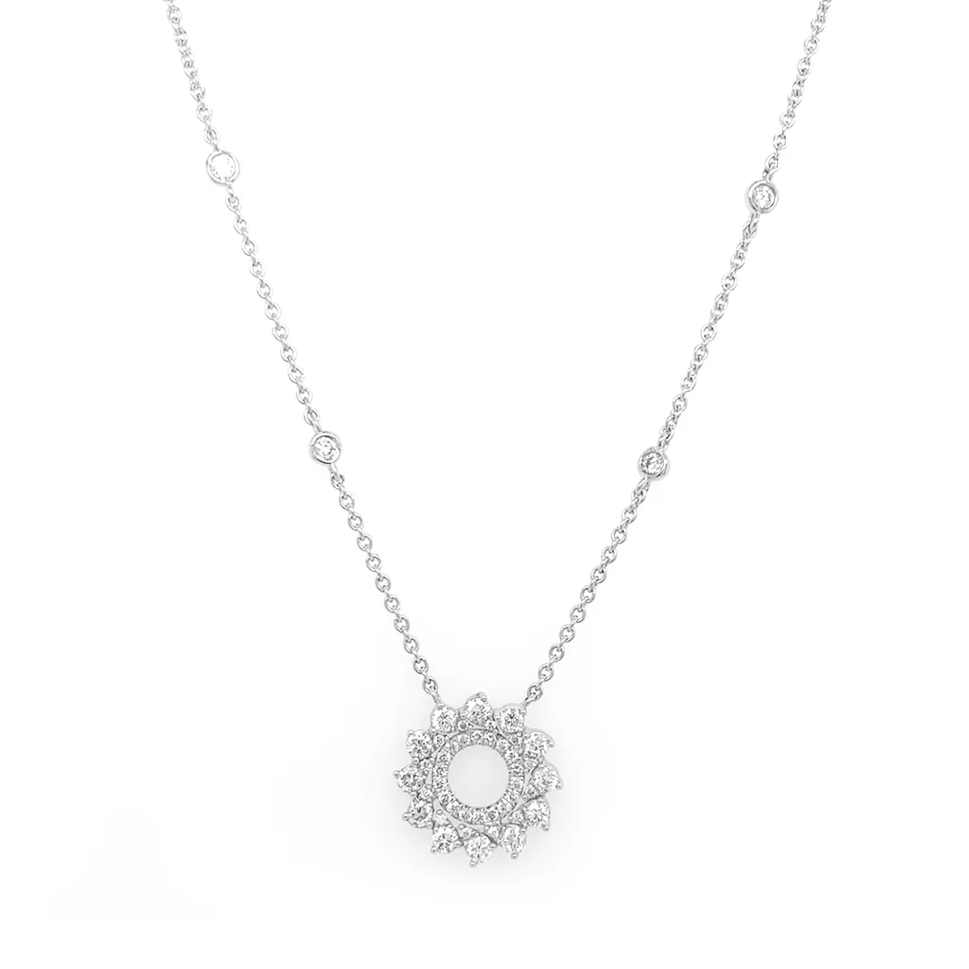 18K White Gold Diamond Necklace