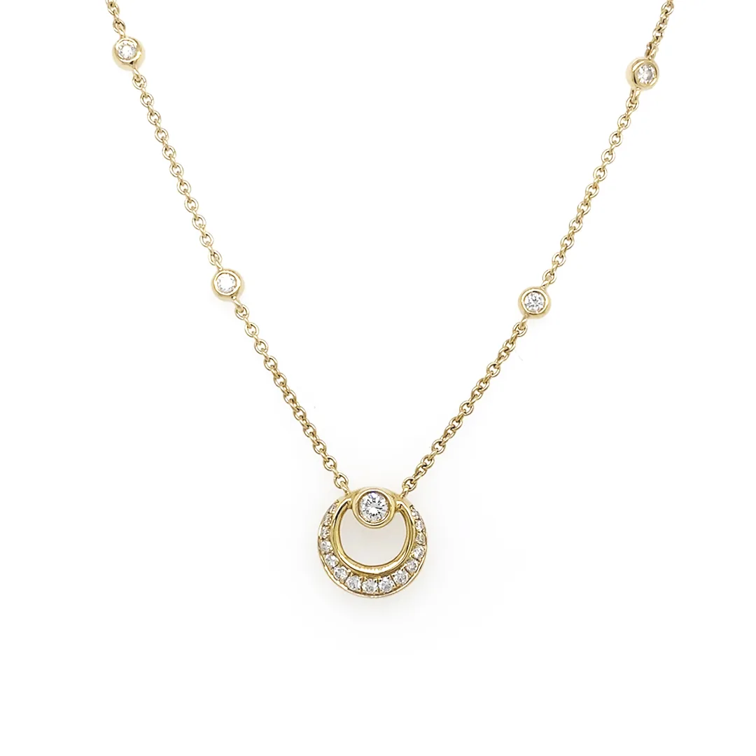 18K Yellow Gold Diamond Necklace
