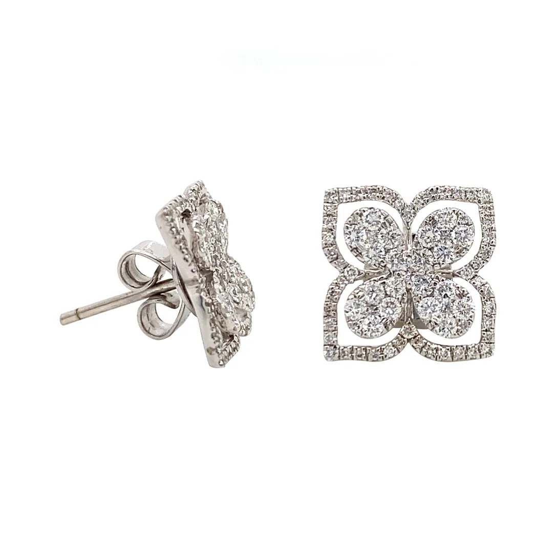 18K White Gold Diamond Earrings