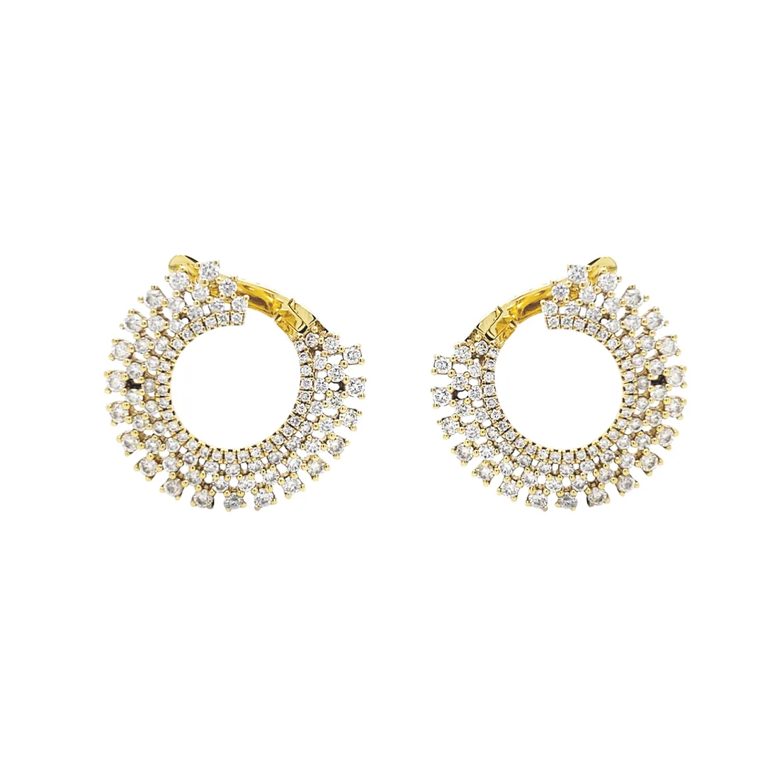 18K Yellow Gold Diamond Earrings