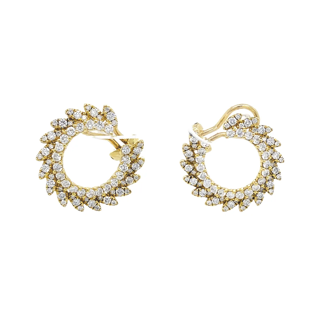 18K Yellow Gold Diamond Earrings