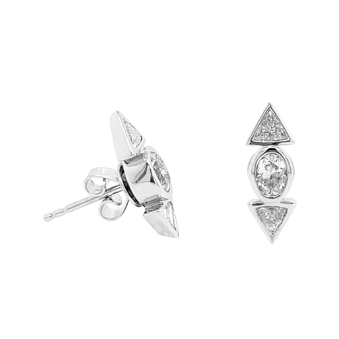 18K White Gold Diamond Earrings