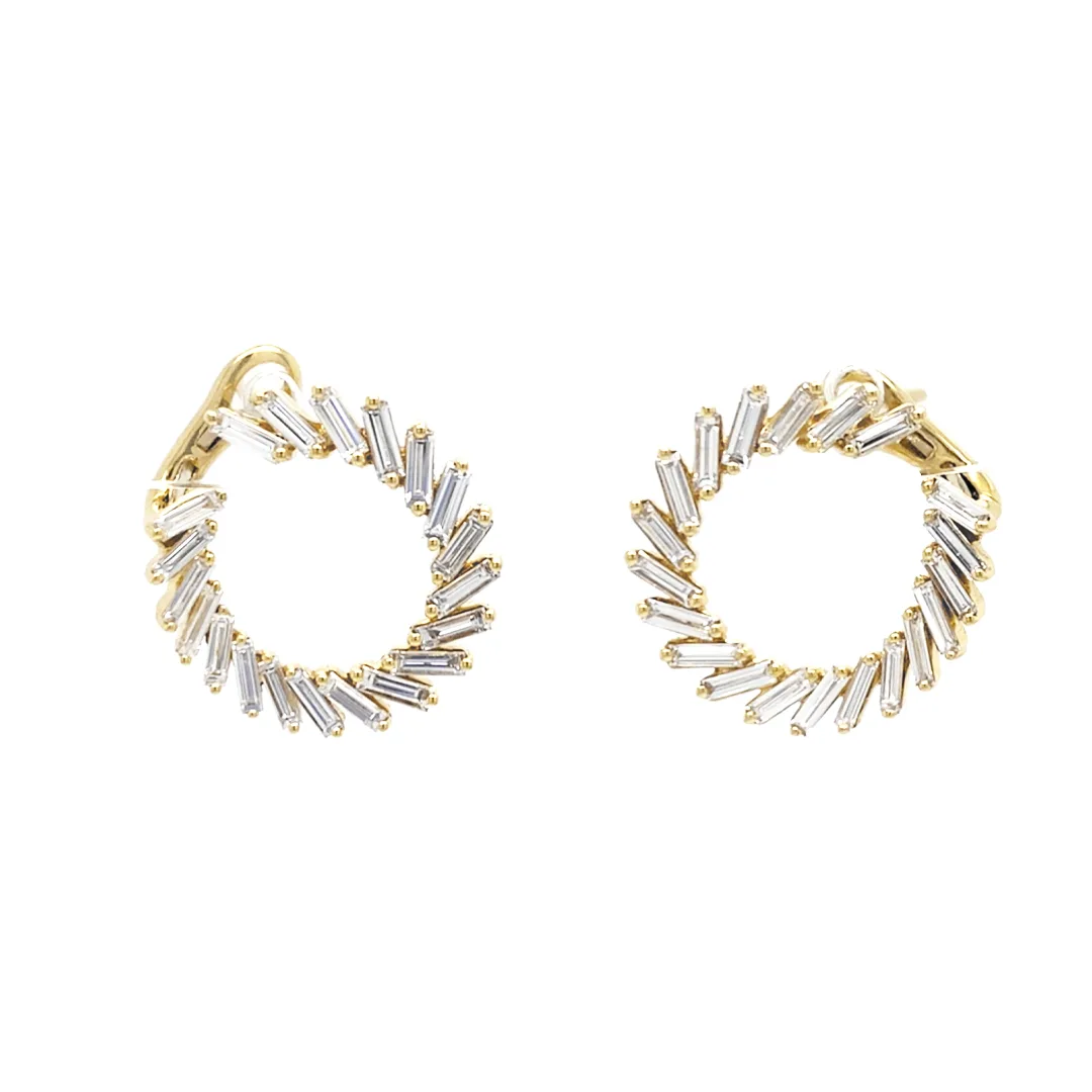 18K Yellow Gold Diamond Earrings