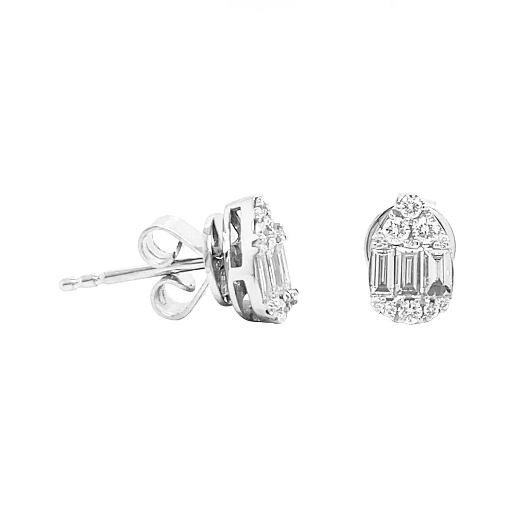 18K White Gold Diamond Earrings
