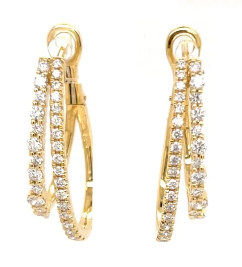 18K Yellow Gold Hoop Earrings
