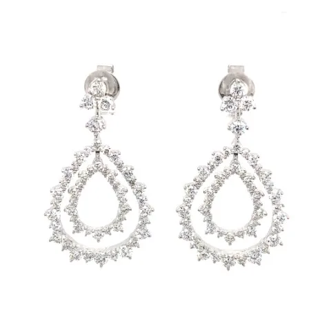 18K White Gold Diamond Earrings