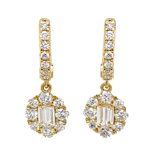 18K Yellow Gold Diamond Earrings