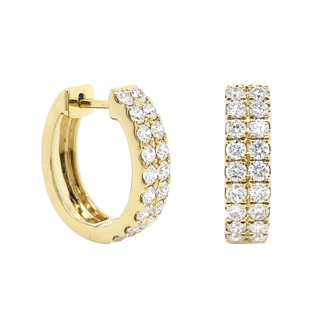 18K Yellow Gold Huggie Earrings
