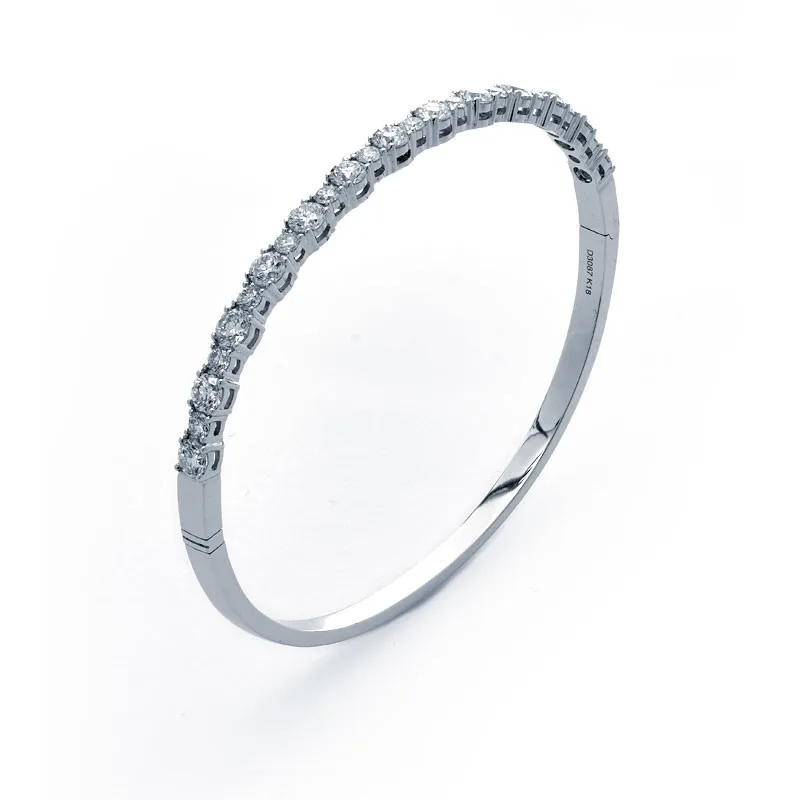 18K White Gold Diamond Bangle