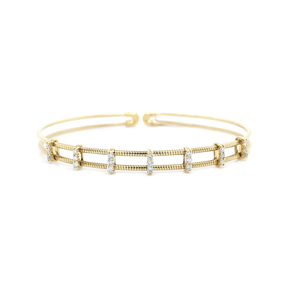 18K Yellow Gold Diamond Bangle