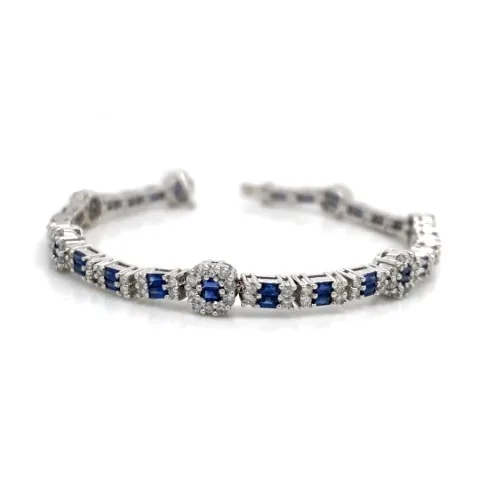 18K White Gold Sapphire Bracelet