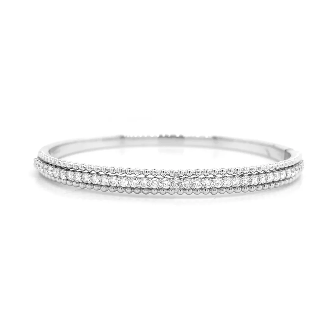 18K White Gold Diamond Bangle