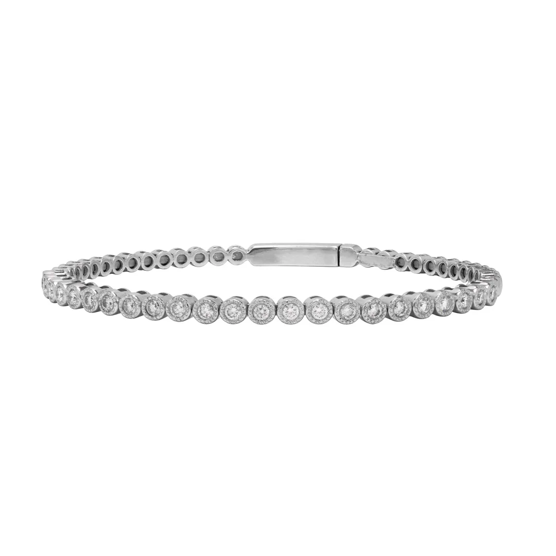 18K White Gold Diamond Bangle