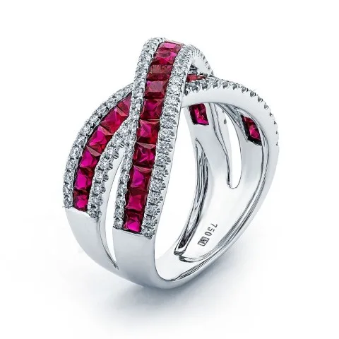 18K White Gold Ruby Band