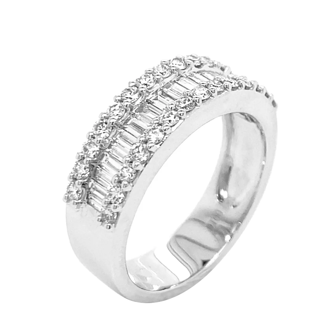 18K White Gold Diamond Band