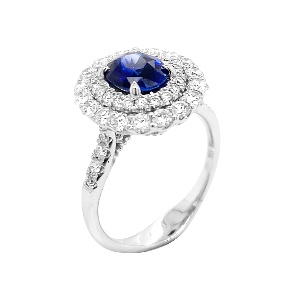 18K White Gold Sapphire Ring