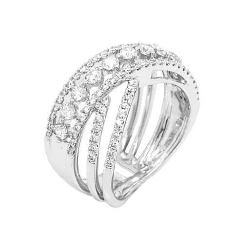 18K White Gold Diamond Band