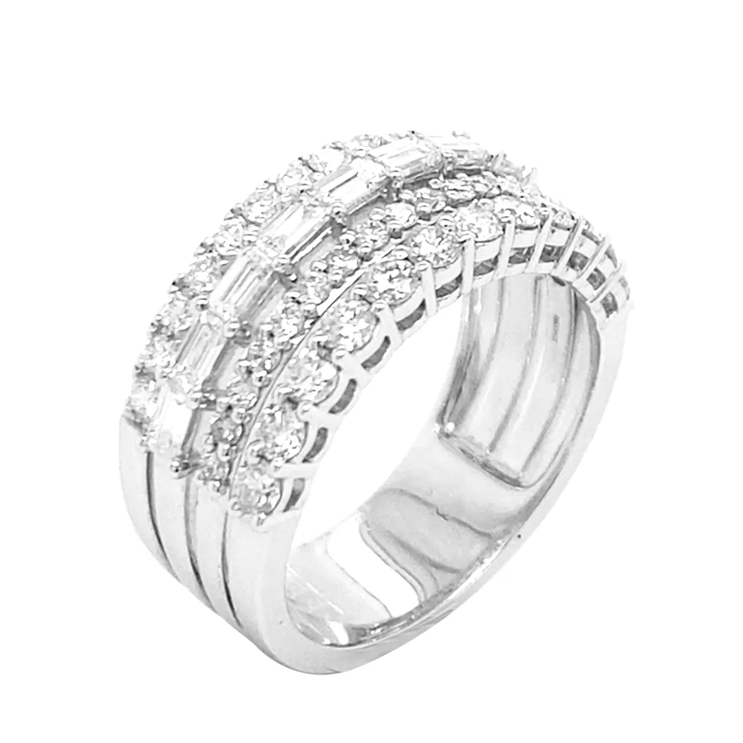 18K White Gold Diamond Band