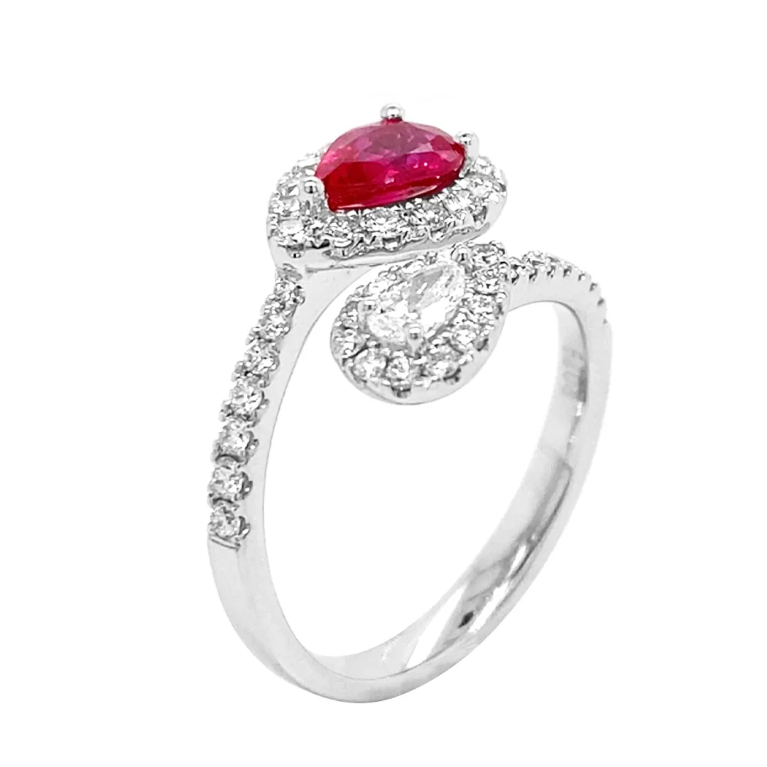 18K White Gold Ruby Ring