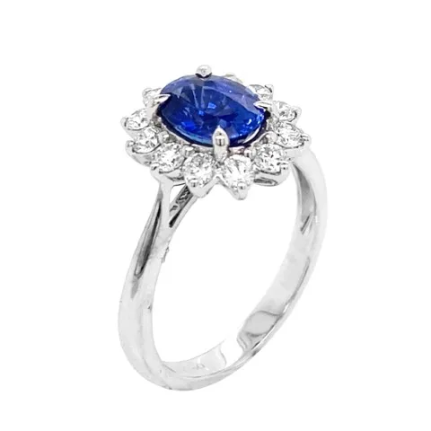 18K White Gold Sapphire Ring