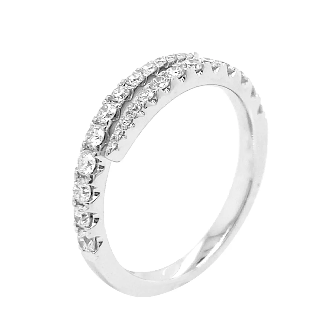18K White Gold Diamond Band
