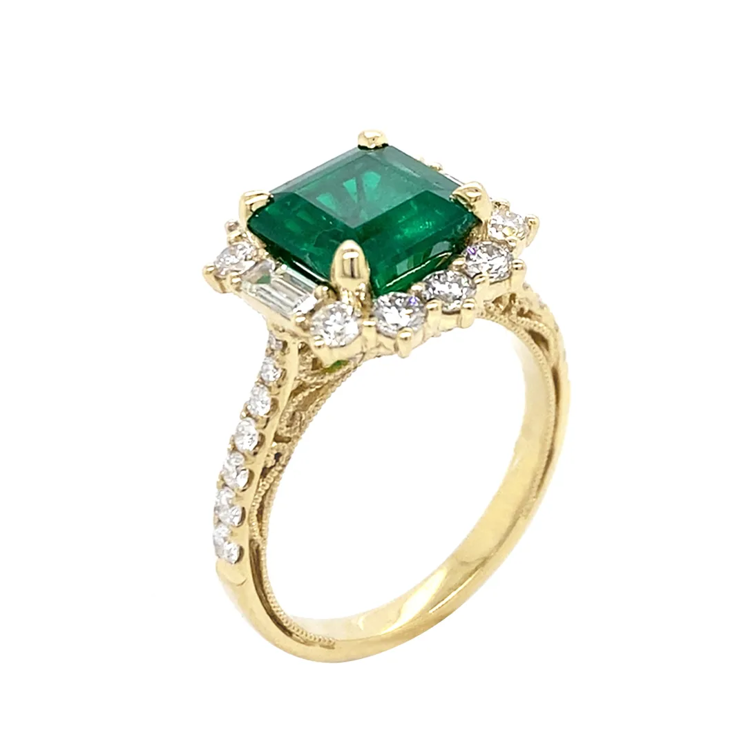 18K Yellow Gold Emerald Band