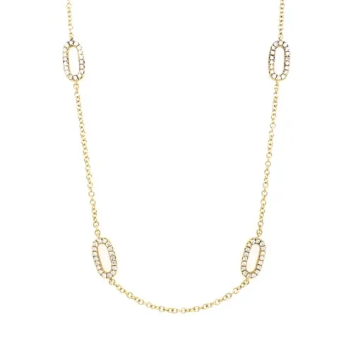 18K Yellow Gold Diamond Necklace