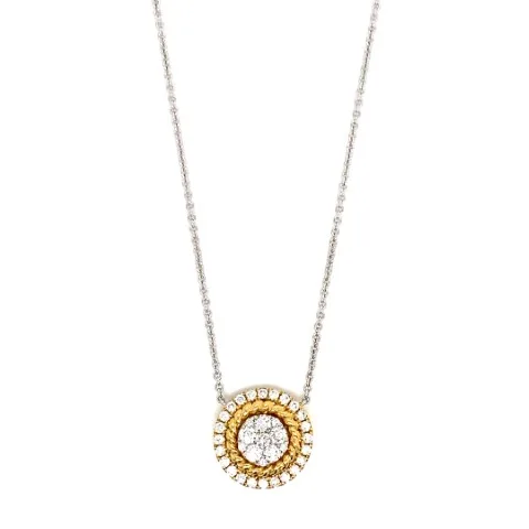18K Two-Tone Gold Diamond Necklace