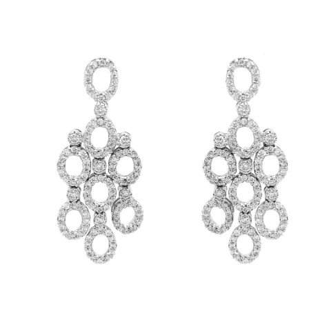 18K White Gold Diamond Earrings