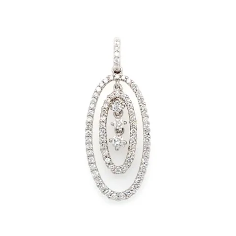 18K White Gold Diamond Pendant