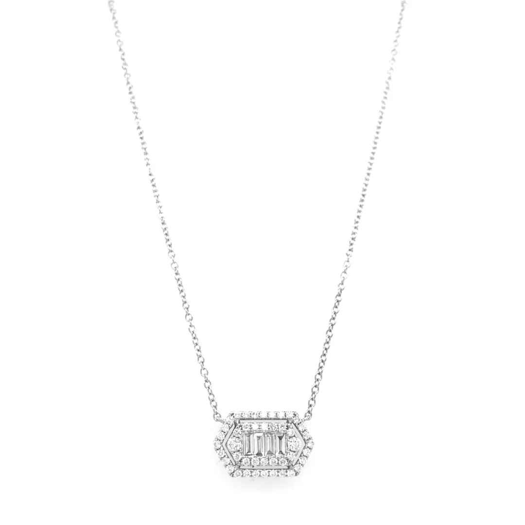 18K White Gold Diamond Necklace