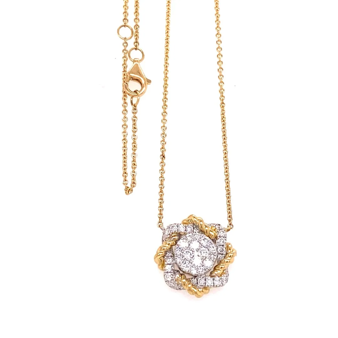 18K Yellow Gold Diamond Necklace