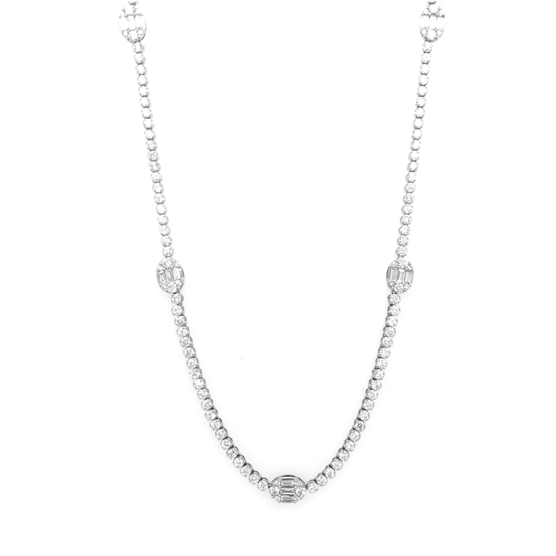 18K White Gold Diamond Necklace