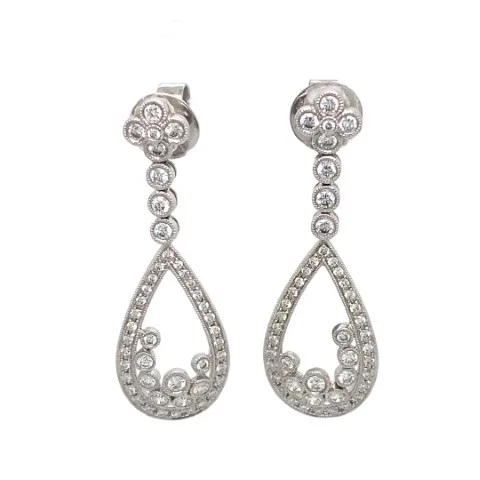 18K White Gold Diamond Earrings