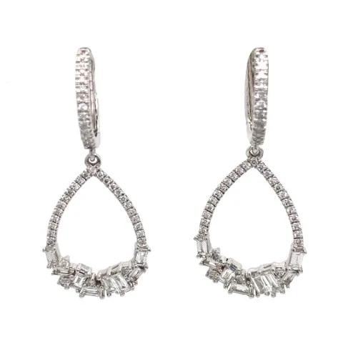 18K White Gold Diamond Earrings