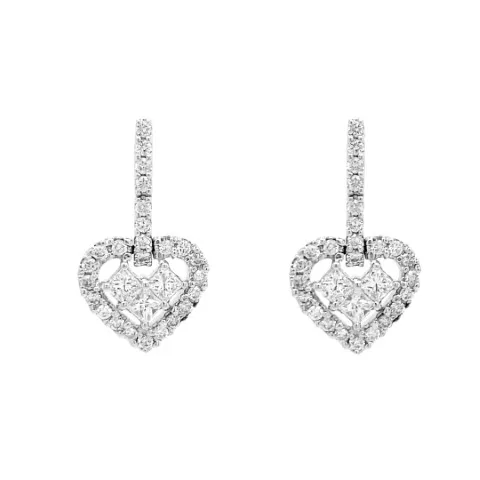 18K White Gold Diamond Earrings
