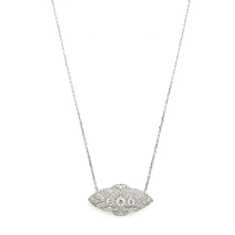18K White Gold Diamond Necklace