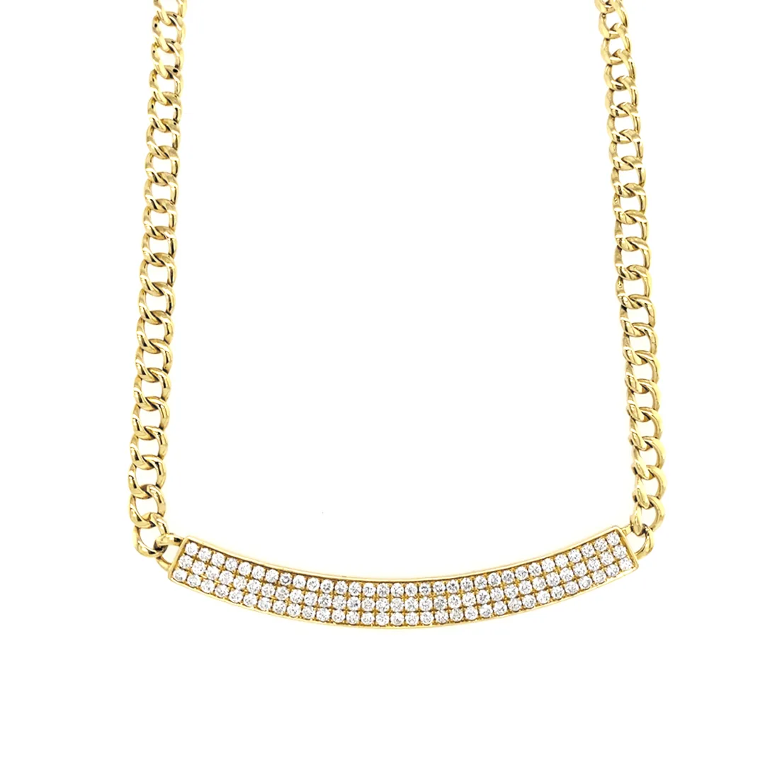 18K Yellow Gold Diamond Necklace
