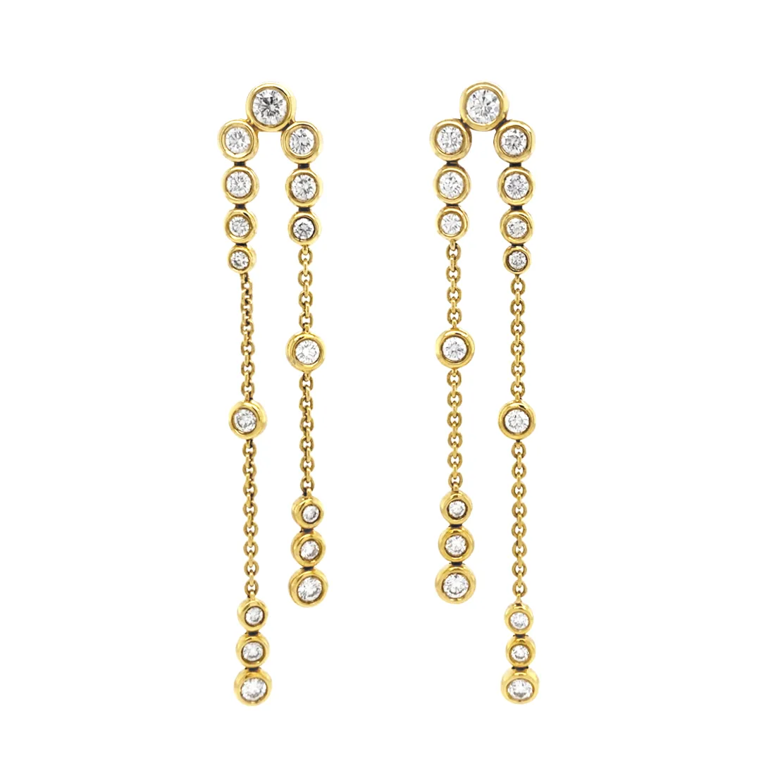 18K Yellow Gold Diamond Earrings